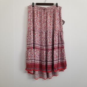 Knox Rose Boho Printed Maxi Skirt